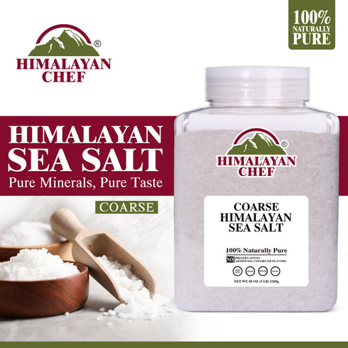Himalayan Chef Sea Salt, Coarse Grain, 5 Pound Plastic Jar