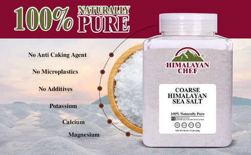 Himalayan Chef Sea Salt, Coarse Grain, 5 Pound Plastic Jar