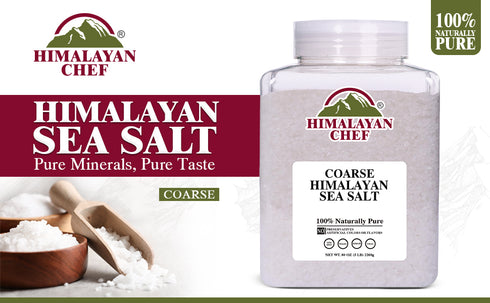 Himalayan Chef Sea Salt, Coarse Grain, 5 Pound Plastic Jar