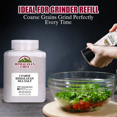 Himalayan Chef Sea Salt, Coarse Grain, 5 Pound Plastic Jar