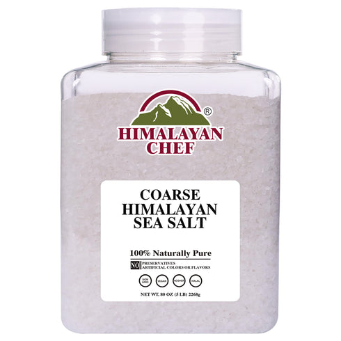 Himalayan Chef Sea Salt, Coarse Grain, 5 Pound Plastic Jar
