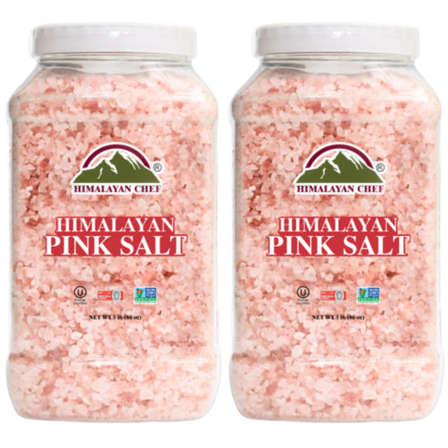 Pink Salt Coarse Large Plastic Jar - 5 lbs | Himalayan Chef