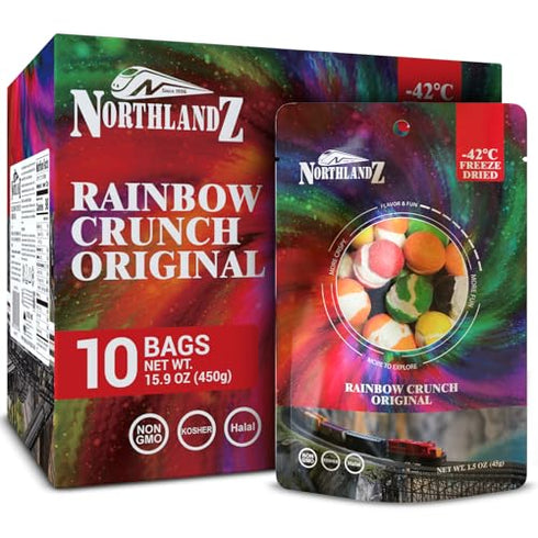 NORTHLANDZ Freeze Dried Candy | RAINBOW CRUNCH ORIGINAL - 10 Bags