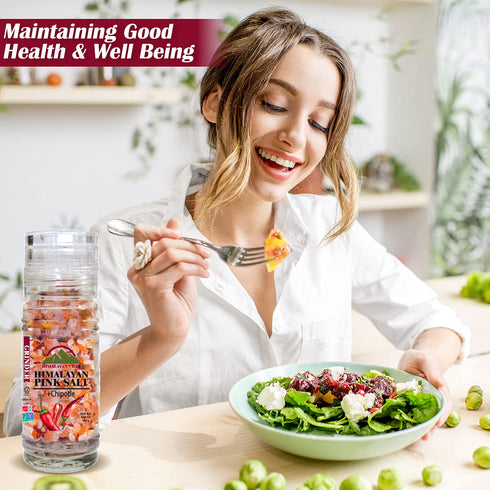 Pink Salt + Chipotle Small Glass Grinder - 0.22 lbs. | Himalayan Chef