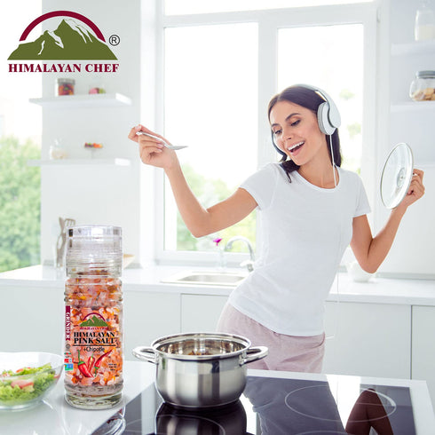 Pink Salt + Chipotle Small Glass Grinder - 0.22 lbs. | Himalayan Chef