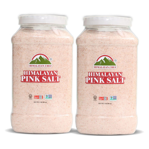 Pink Salt Fine Large Plastic Jar - 5 lbs | Himalayan Chef