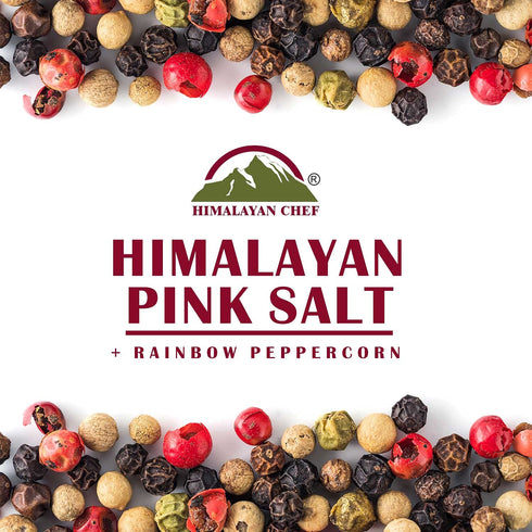 Pink Salt + Rainbow Pepper Large Glass Grinder - 0.78 lbs. | Himalayan Chef