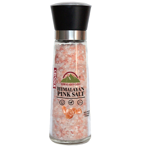 Pink Salt Coarse Large Glass Grinder - 0.81 lbs. | Himalayan Chef