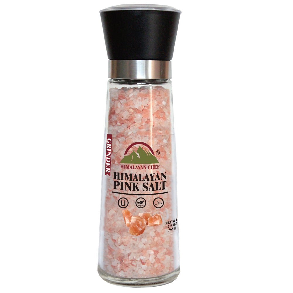 Himalayan Chef Organic Black Pepper Refillable Glass Grinders, 6.40 Ounces